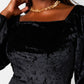 Black Classic Beauty Velvet Square Neck Mini Bodycon Dress Plus Sizes