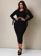 Come On Over Ribbed Midi Bodycon Skirt