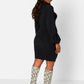 Black Confidential Turtleneck Mini Bodycon Dress Plus Sizes