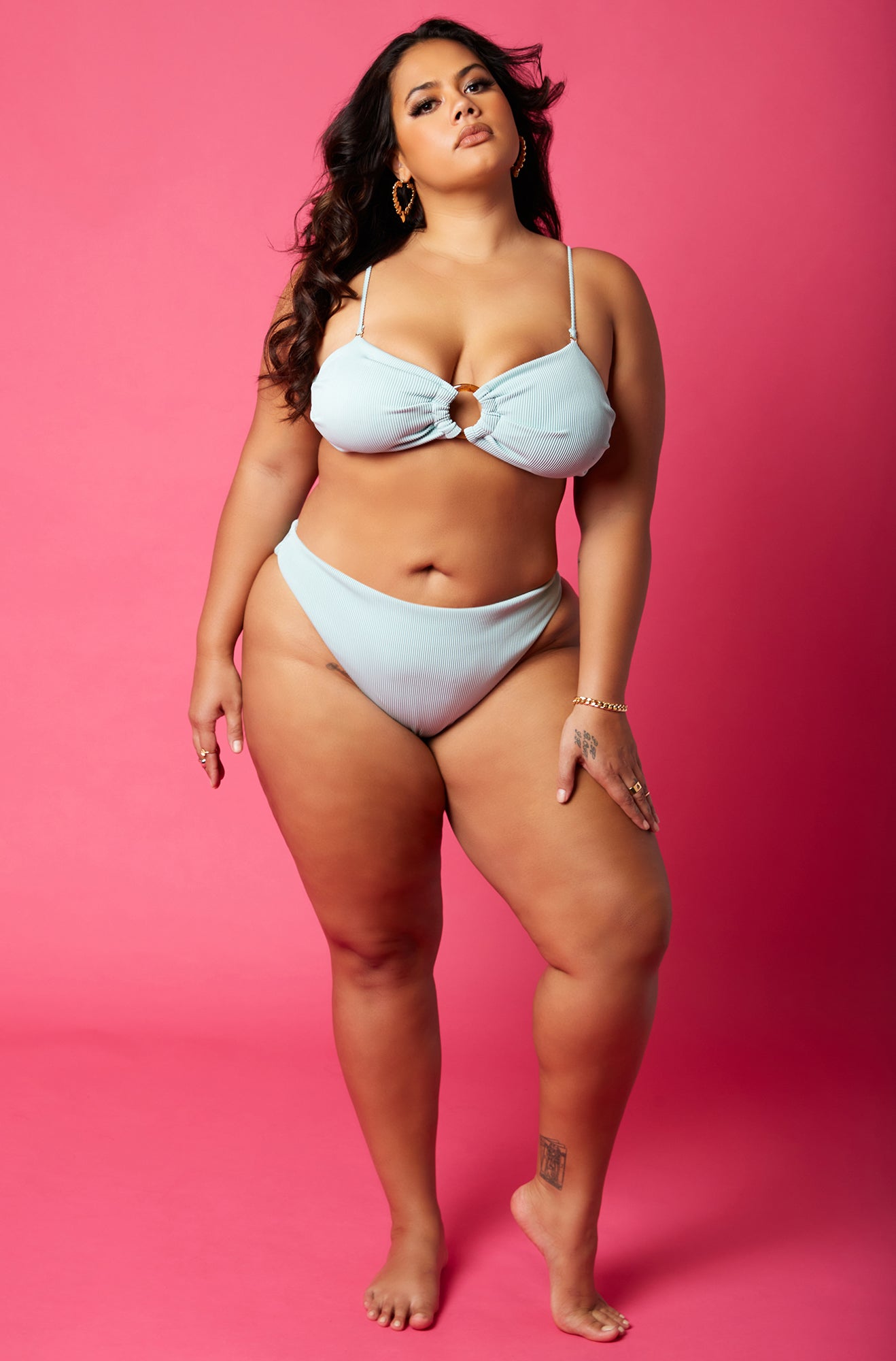 Cool Water Ring Ribbed Bikini Top