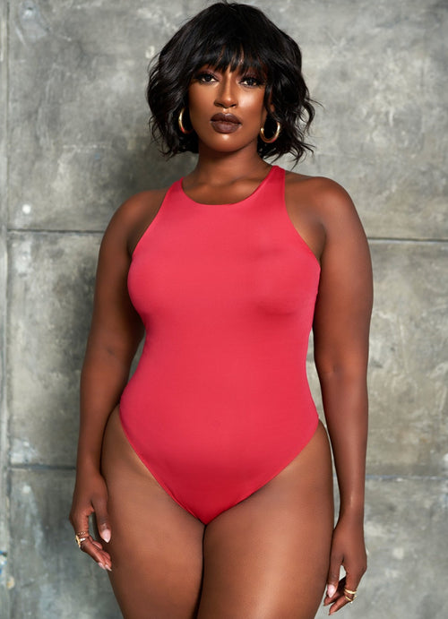 Essential Halter Neck Bodysuit - Fuchsia