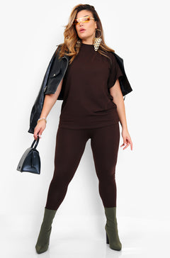 Essential Longline Top - Brown