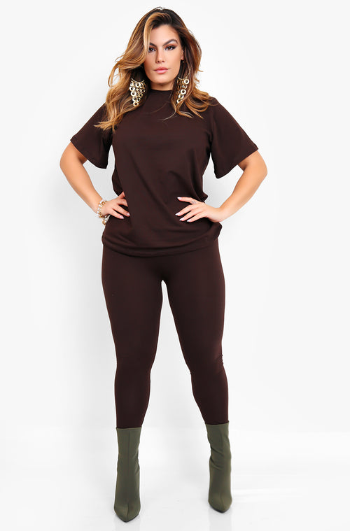 Essential Longline Top - Brown