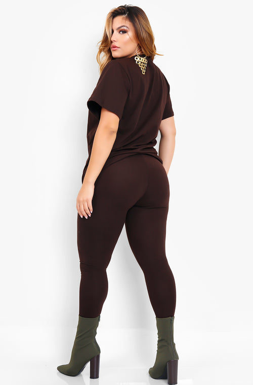 Essential Longline Top - Brown