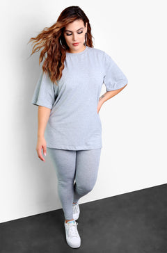 Gray Essential Long Line Top Plus Sizes