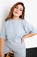 Gray Essential Long Line Top Plus Sizes