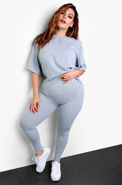 Gray Essential Long Line Top Plus Sizes