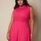 Carli Ribbed Mini Skater Skirt - Fuchsia