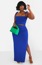 Royal Blue Crop Top & Maxi Skirt Set