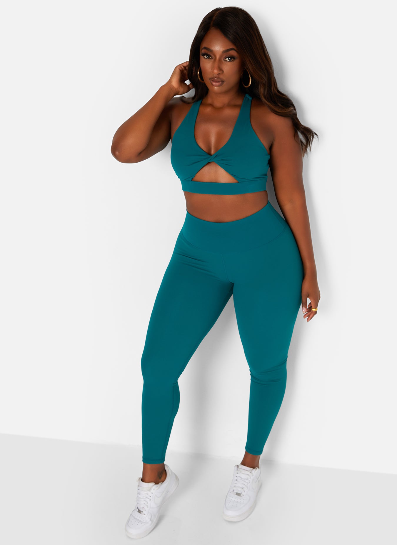 Teal In Motion Classic High Waist Sports Leggings Plus Sizes