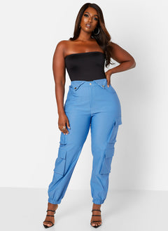 Black Watch Me Go Square Neck Bodysuit Plus Sizes