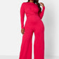 Fuchsia Key To The City Twist Front Wide Leg Jumpsuit Plus Sizes