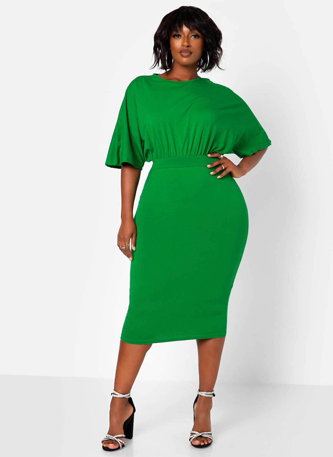 Larissa Kimono Sleeve Midi Bodycon Dress
