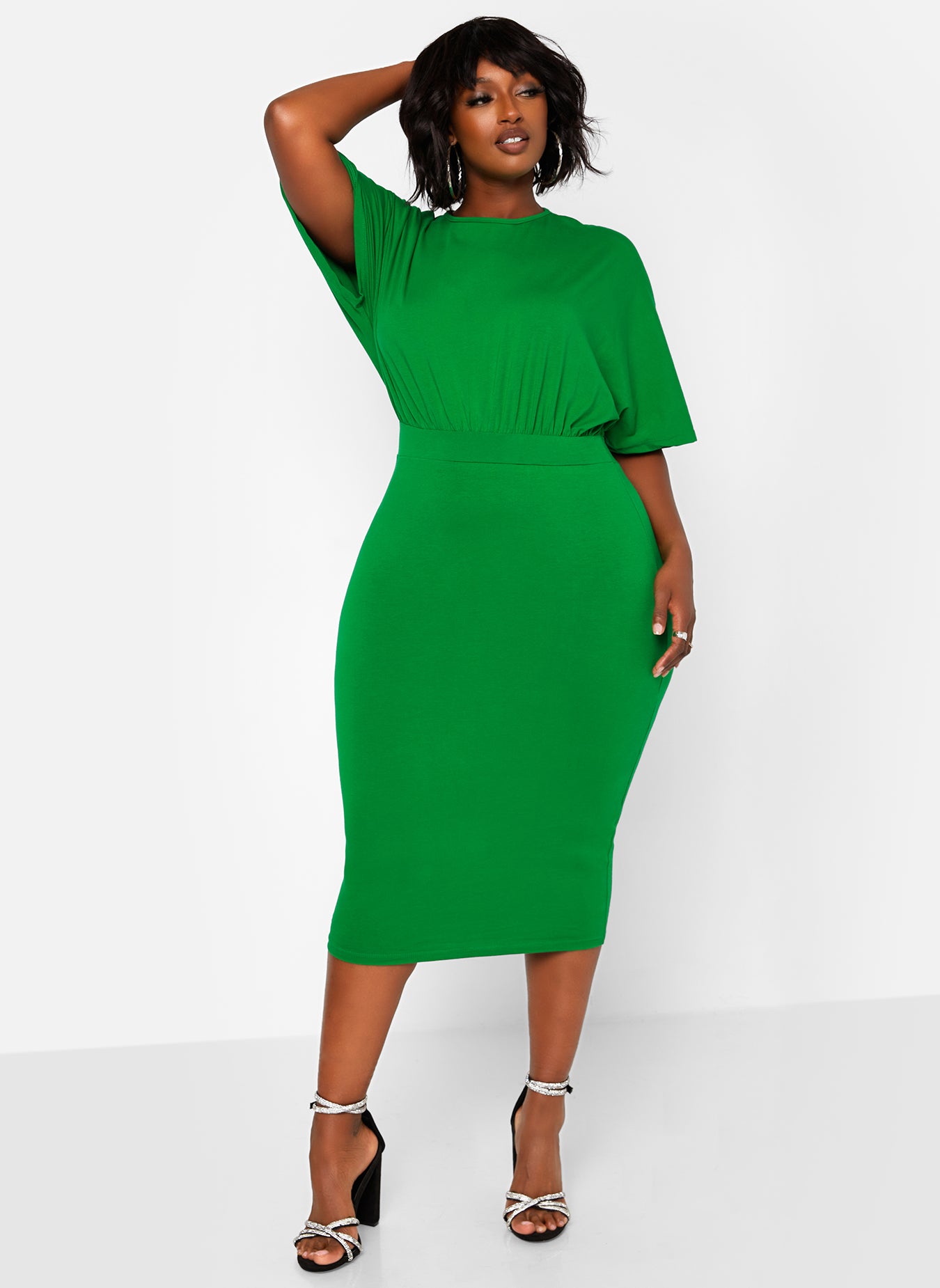 Larissa Kimono Sleeve Midi Bodycon Dress