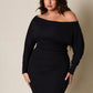 Like No Other Ribbed Off Shoulder Mini Bodycon Dress
