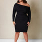 Like No Other Ribbed Off Shoulder Mini Bodycon Dress