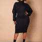 Black Lose Control Ribbed Oversized Midi Dress Plus Sizes