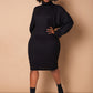 Black Lose Control Ribbed Oversized Midi Dress Plus Sizes