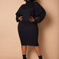 Black Lose Control Ribbed Oversized Midi Dress Plus Sizes