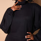 Black Lose Control Ribbed Oversized Midi Dress Plus Sizes