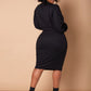 Black Lose Control Ribbed Oversized Midi Dress Plus Sizes
