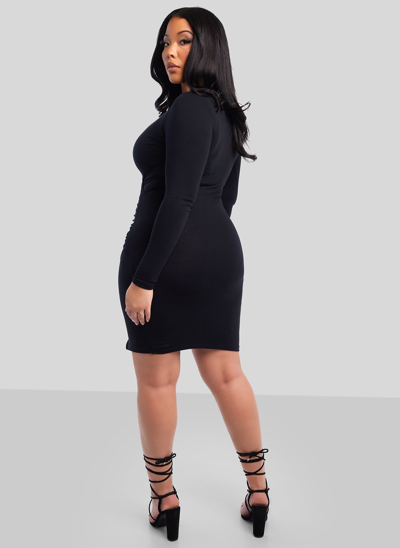 Low Key Ruched Bodycon Mini Dress