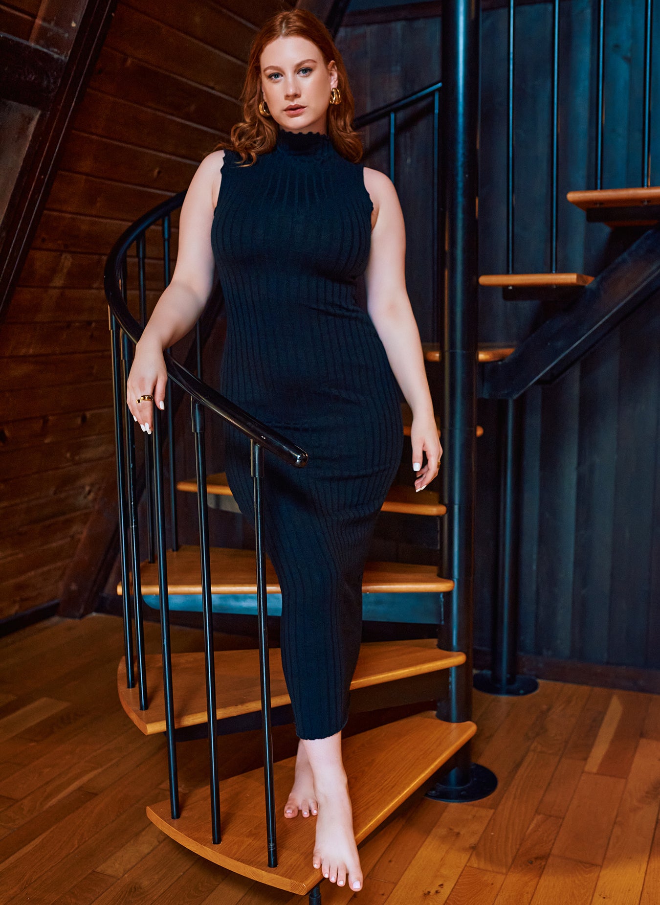 Black Mae Ribbed Sleeveless Maxi Dress Plus Sizes