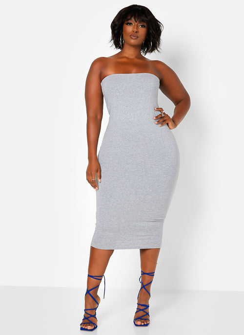 Nadine Strapless Midi Bodycon Dress