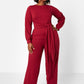 No Exceptions Cotton Front Tie Top - Burgundy