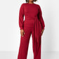 No Exceptions Cotton Wide Leg Pants - Burgundy