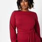 No Exceptions Cotton Front Tie Top - Burgundy
