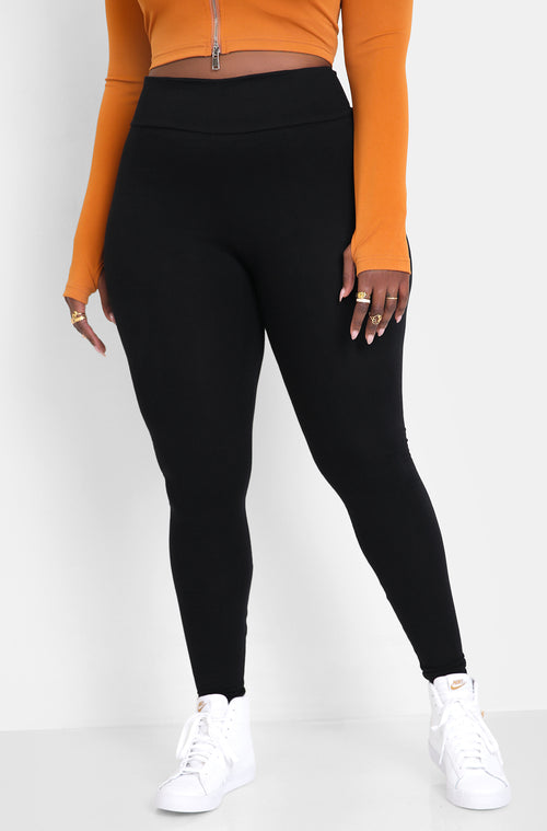 Black High Waist Leggings Plus Sizes