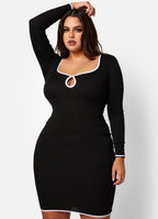 Only Lust Ribbed Keyhole Bodycon Mini Dress