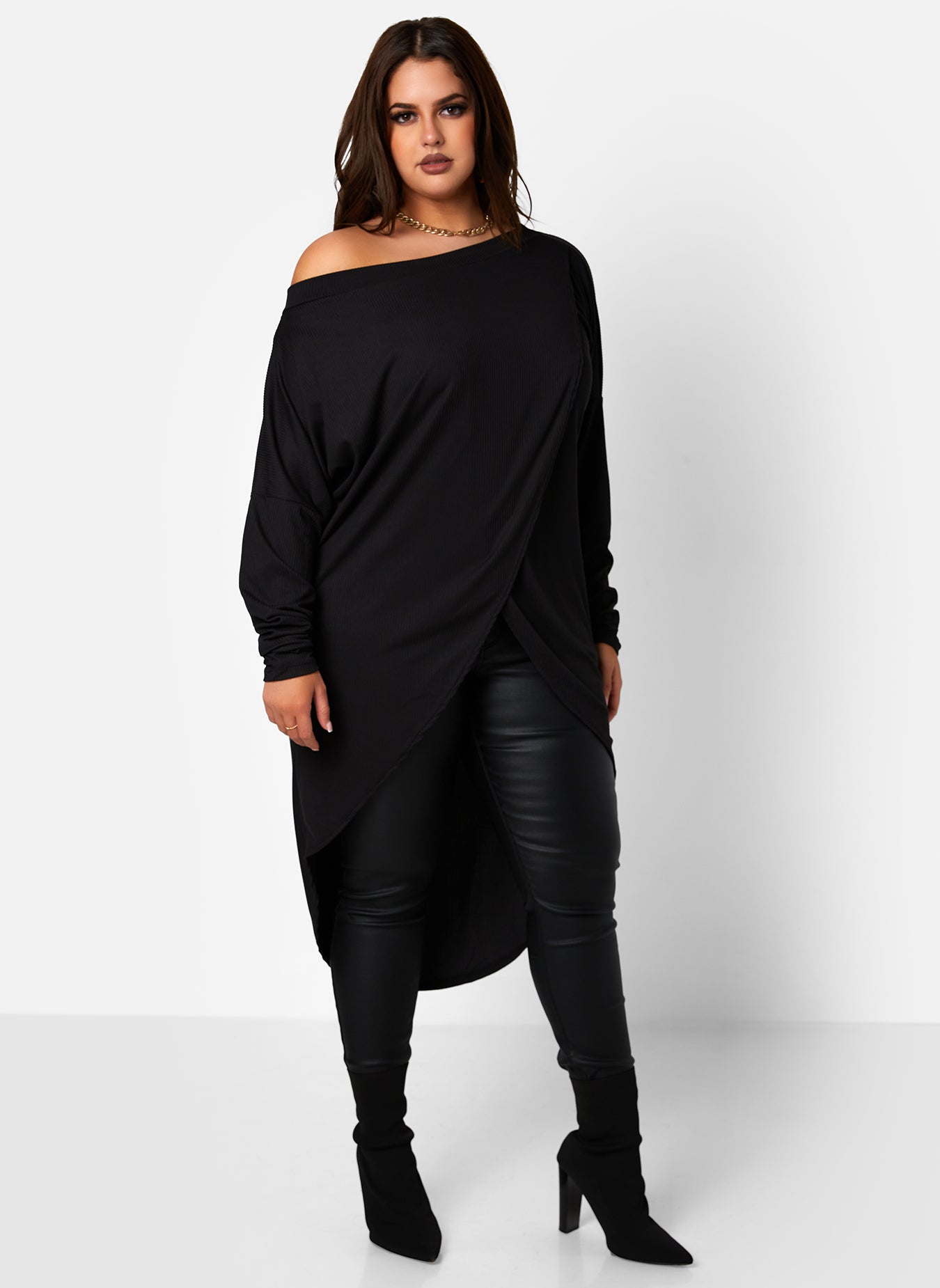 On The Go Ribbed High Low Top