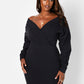 Black On Your Mind Off The Shoulder Mini Bodycon Dress Plus Sizes