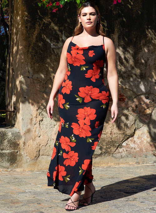 Raquel Floral Print Maxi Shift Dress