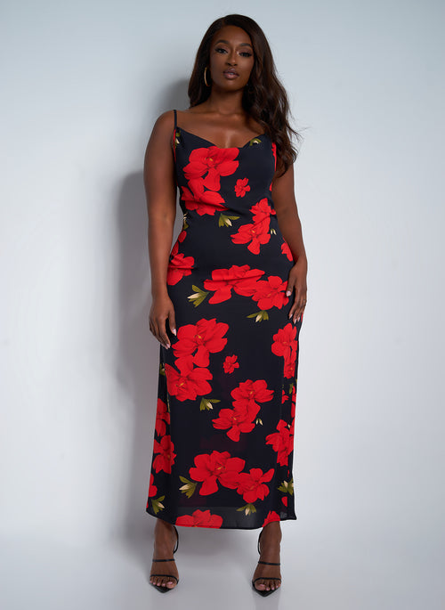 Raquel Floral Print Maxi Shift Dress