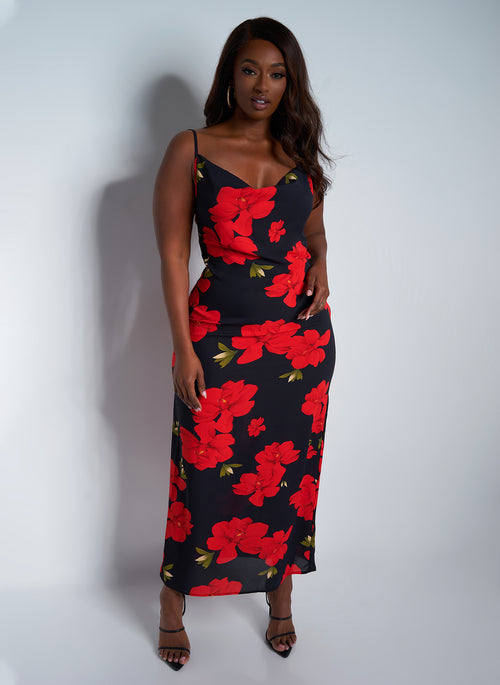 Raquel Floral Print Maxi Shift Dress