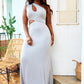 Grey Say More Cut Out A Line Maxi Dress