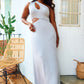 Grey Say More Cut Out A Line Maxi Dress