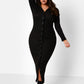 She Gets What She Wants Ribbed Button Down Bodycon Maxi Dress