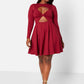 Spellbound Cotton Double Cut Out Mini Skater Dress W. Pockets