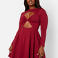 Spellbound Cotton Double Cut Out Mini Skater Dress W. Pockets
