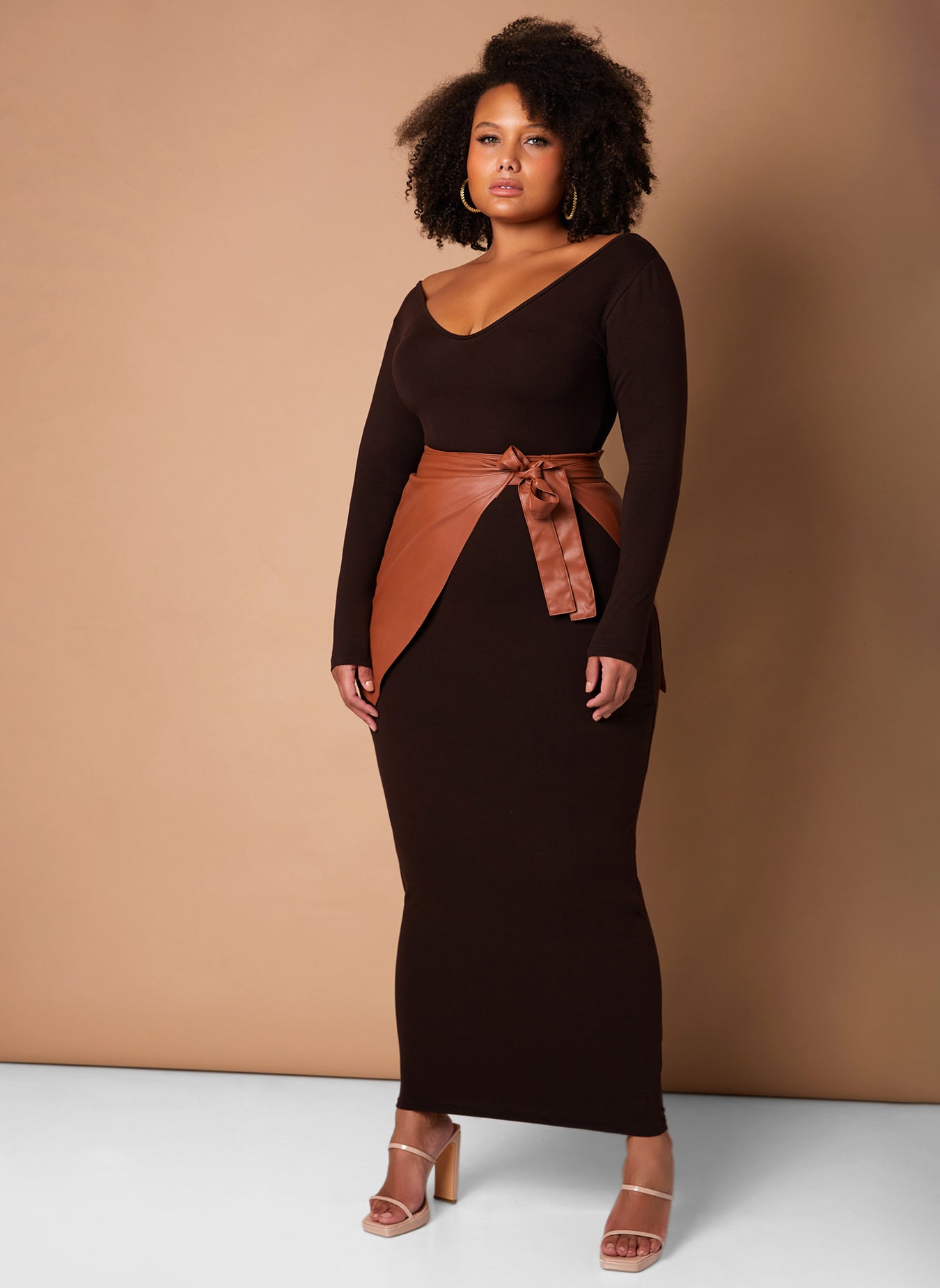 Chocolate Vegan Leather Dress – Ripley Rader