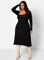 Taking It Easy A Line Midi Dress