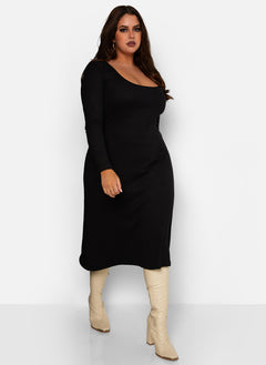 Taking It Easy A Line Midi Dress