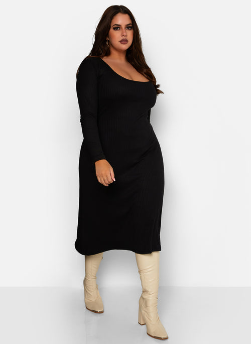 Taking It Easy A Line Midi Dress