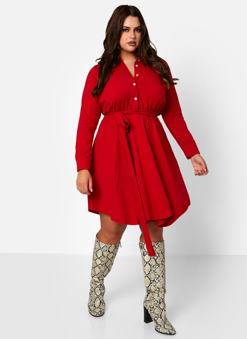 The Best Of Me Button Down Skater Mini Dress