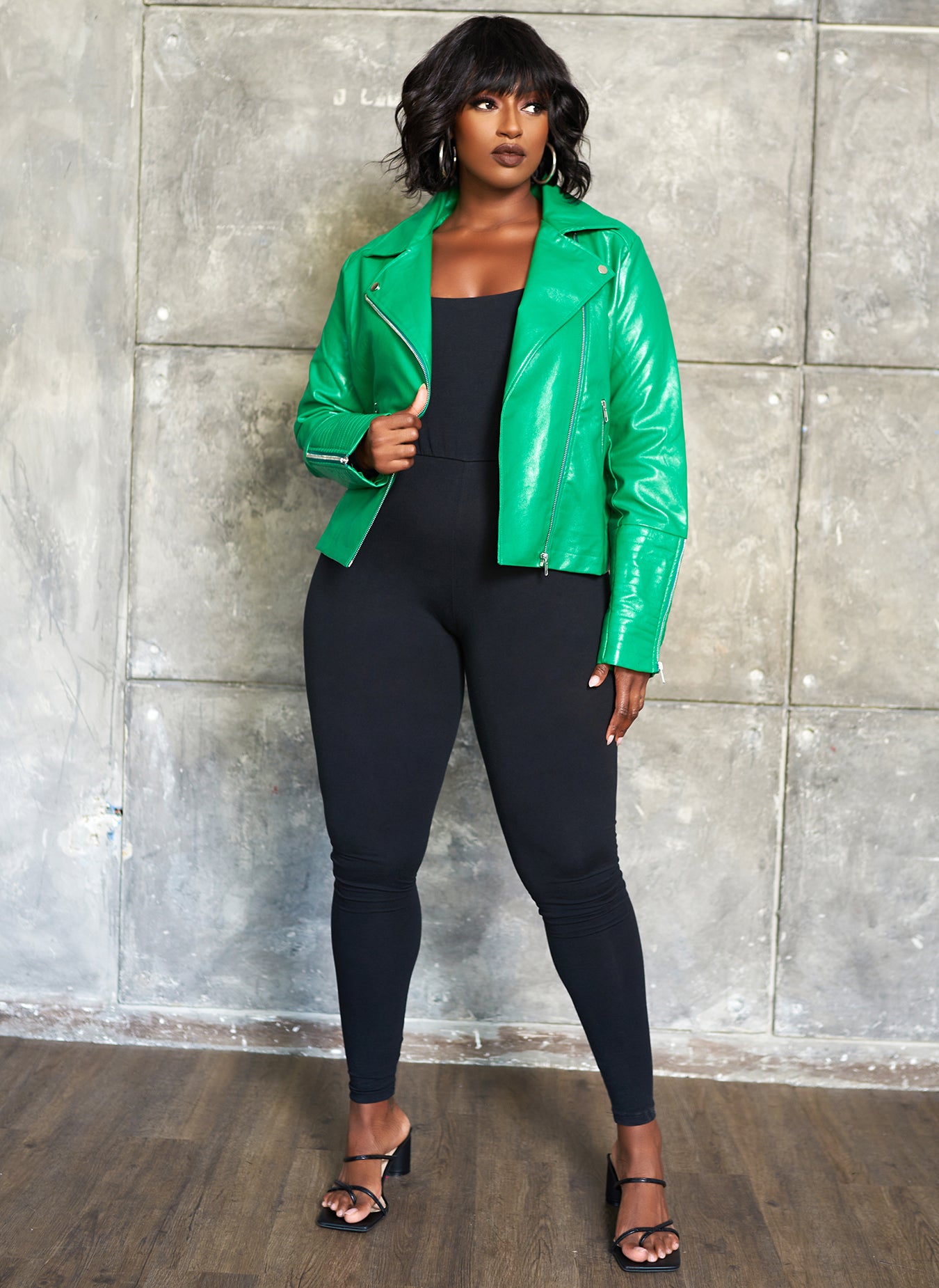 Rebel Without A Pause Faux Leather Moto Jacket | 5 Colors Green / S