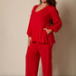 Time To Chill Ribbed Double Slit Oversized Top